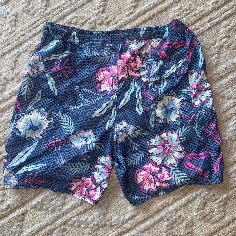 Vineyard Vines Island Trunk Hibiscus Floral Volley Swim Shorts Men’s S